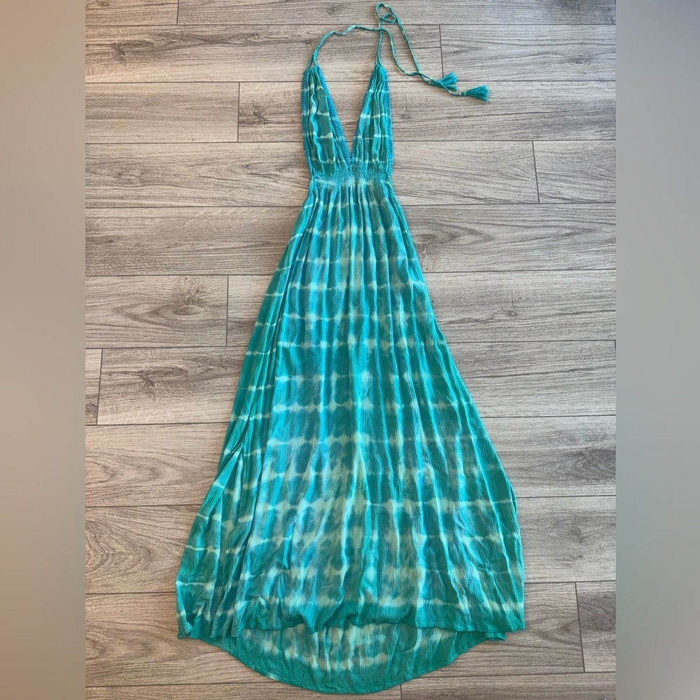 TIARE HAWAII Marilyn Blue Tie-Dye Maxi Dress